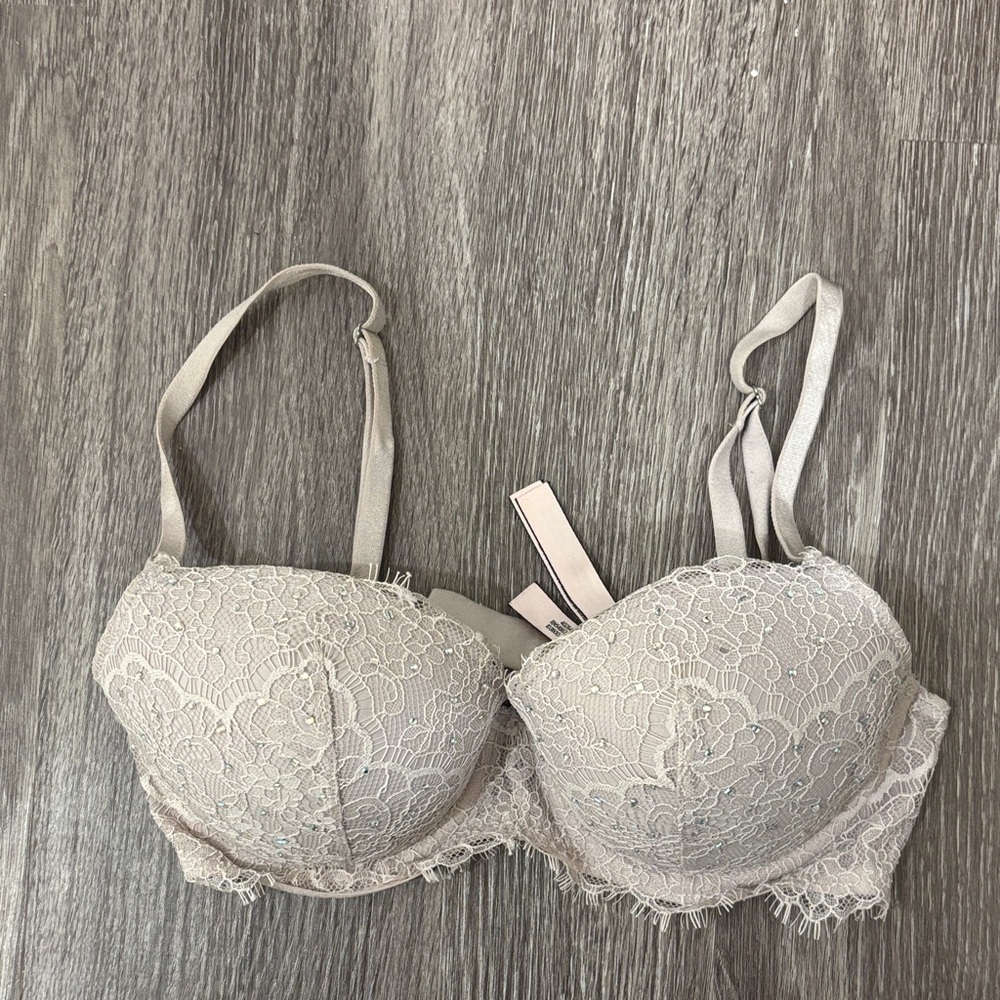 Elegant Lace Underwire Bra - light purple